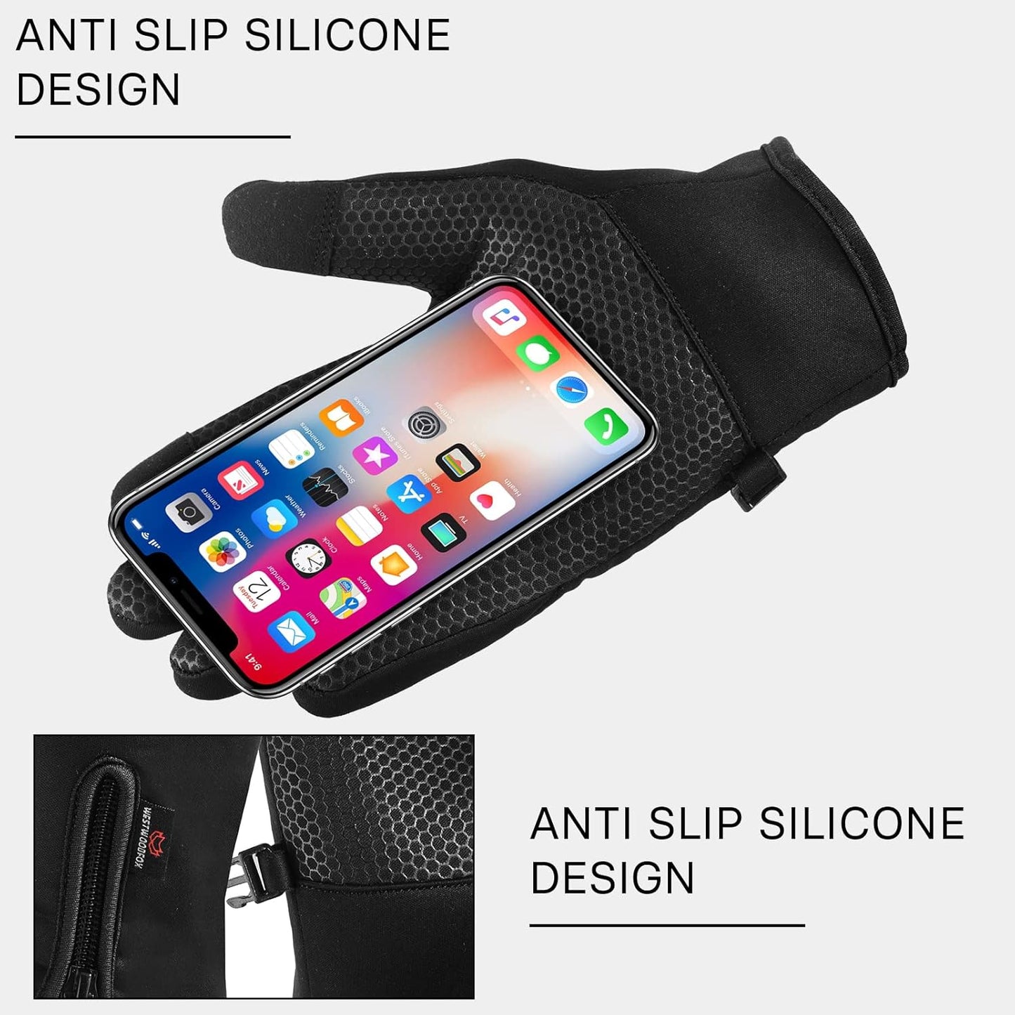 WESTWOOD FOX WFX Thermal Cycling Gloves for Touchscreen, Warm Winter Gloves, Windproof, Non-Slip Fleece Lining, Warm Gloves for Men and Women