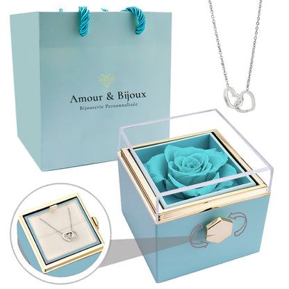 Personalized Intertwined Hearts Necklace + Eternal Rose Box
