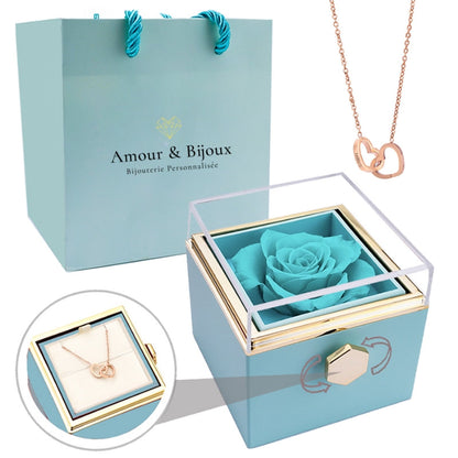 Personalized Intertwined Hearts Necklace + Eternal Rose Box