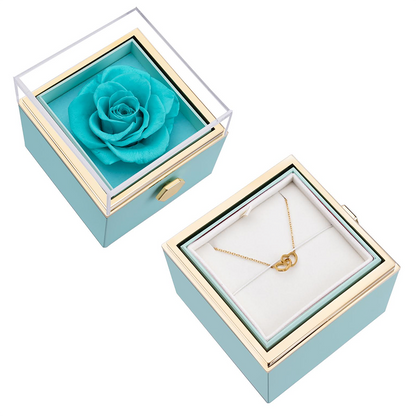 Personalized Intertwined Hearts Necklace + Eternal Rose Box