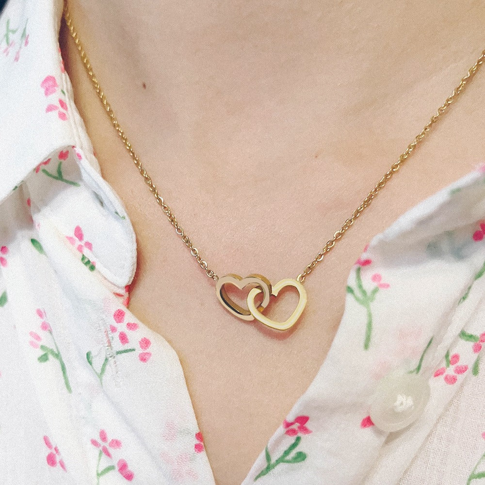 Personalized Intertwined Hearts Necklace + Eternal Rose Box
